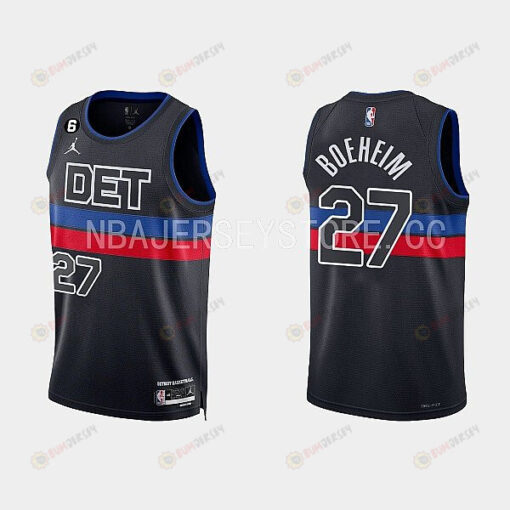 Detroit Pistons 27 Buddy Boeheim 2022-23 Statement Edition Black Men Jersey