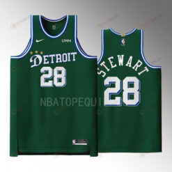 Detroit Pistons 28 Isaiah Stewart Green Men Jersey 2022-23 City Edition