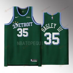 Detroit Pistons 35 Marvin Bagley III Green Men Jersey 2022-23 City Edition