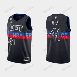 Detroit Pistons 41 Saddiq Bey 2022-23 Statement Edition Black Men Jersey
