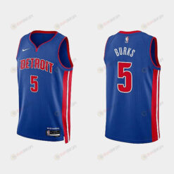 Detroit Pistons 5 Alec Burks 2022-23 Icon Edition Royal Men Jersey