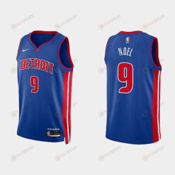 Detroit Pistons 9 Nerlens Noel 2022-23 Icon Edition Royal Men Jersey