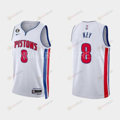 Detroit Pistons Braxton Key 8 2022-23 Association Edition White Men Jersey Swingman