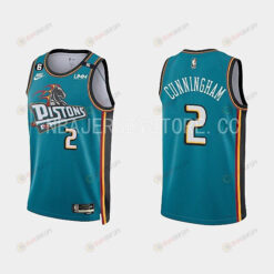 Detroit Pistons Cade Cunningham 2 2022-23 Classic Edition Teal Men Jersey