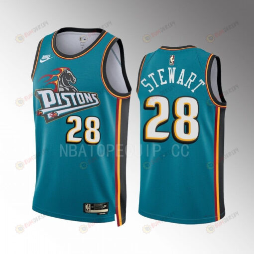 Detroit Pistons Isaiah Stewart 2022-23 Classic Edition Teal 28 Jersey Swingman