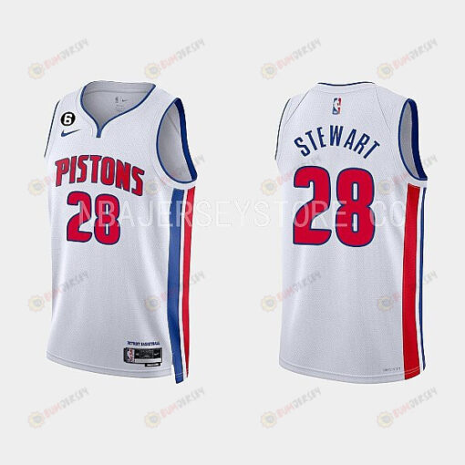 Detroit Pistons Isaiah Stewart 28 2022-23 Association Edition White Men Jersey Swingman