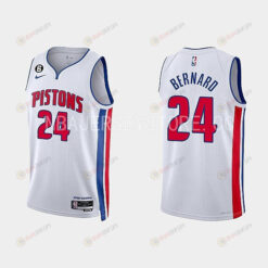 Detroit Pistons Jules Bernard 24 2022-23 Association Edition White Men Jersey Swingman