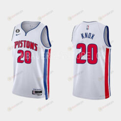 Detroit Pistons Kevin Knox 20 2022-23 Association Edition White Men Jersey Swingman