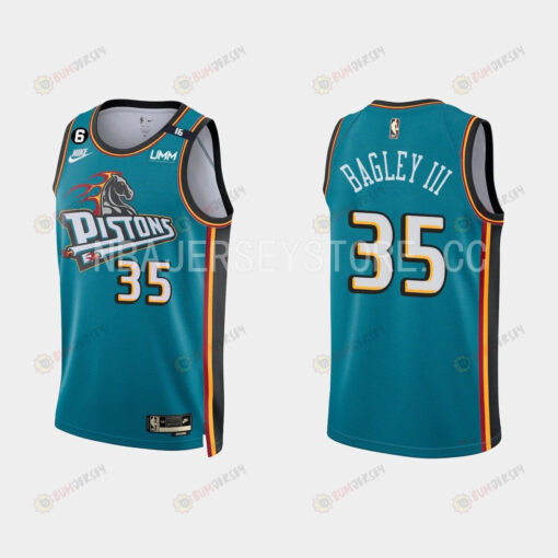 Detroit Pistons Marvin Bagley III 35 2022-23 Classic Edition Teal Men Jersey