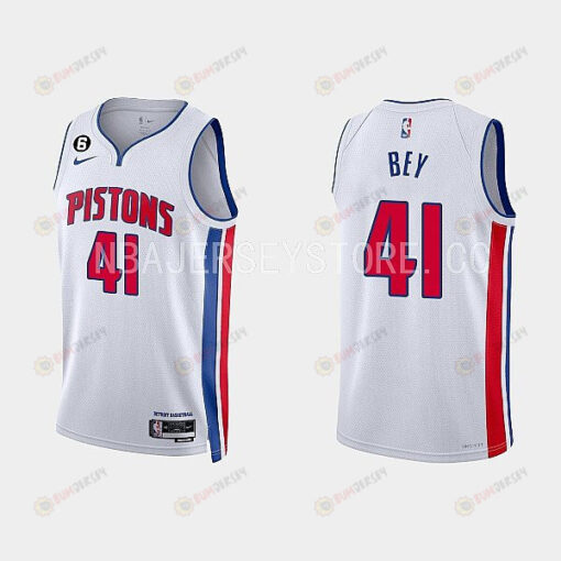 Detroit Pistons Saddiq Bey 41 2022-23 Association Edition White Men Jersey Swingman