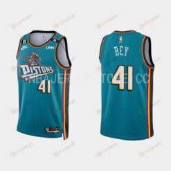 Detroit Pistons Saddiq Bey 41 2022-23 Classic Edition Teal Men Jersey