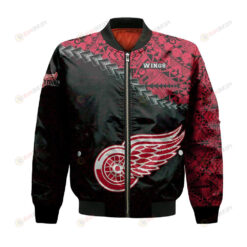 Detroit Red Wings Bomber Jacket 3D Printed Grunge Polynesian Tattoo