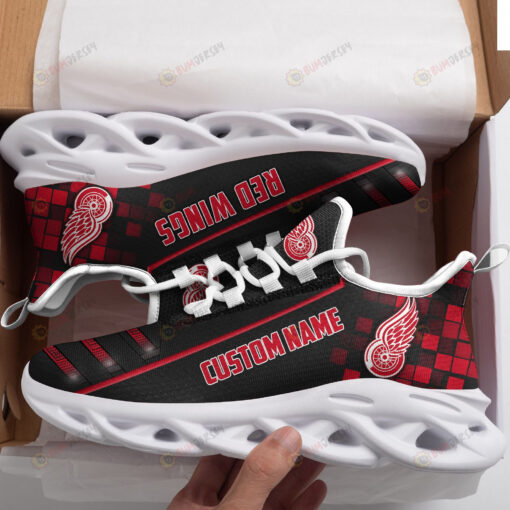 Detroit Red Wings Custom Name Logo Pattern 3D Max Soul Sneaker Shoes