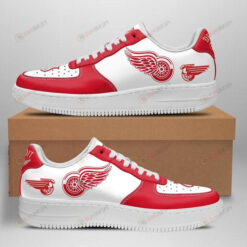 Detroit Red Wings Logo Pattern Air Force 1 Printed In Red White