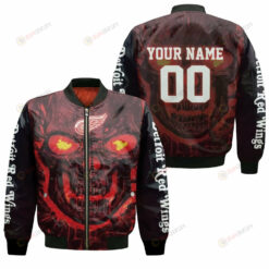 Detroit Red Wings Skull Magma 3D Customized Pattern Bomber Jacket