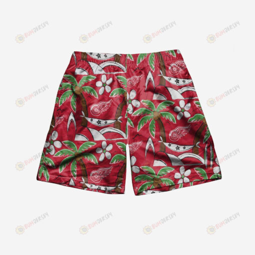 Detroit Red Wings Tropical Hawaiian Men Shorts Swim Trunks - Print Shorts