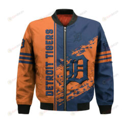 Detroit Tigers Bomber Jacket 3D Printed Logo Pattern In Team Colours