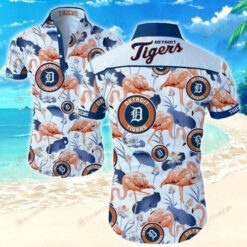 Detroit Tigers Curved Hawaiian Shirt Beach Short Sleeve