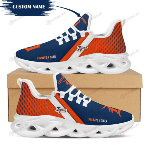 Detroit Tigers Custom Name Logo Pattern 3D Max Soul Sneaker Shoes