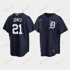 Detroit Tigers JaCoby Jones 21 Alternate Men's Jersey - Navy Jersey