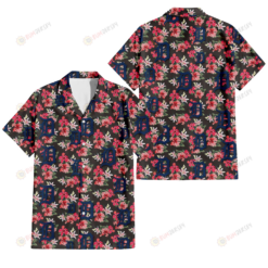 Detroit Tigers Pink Hibiscus Orchid Brown Background 3D Hawaiian Shirt