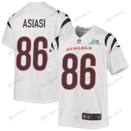 Devin Asiasi 86 Cincinnati Bengals Super Bowl LVII Champions Youth Jersey - White