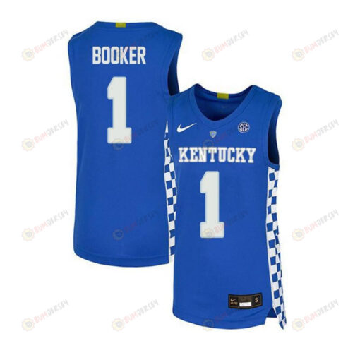 Devin Booker 1 Kentucky Wildcats Elite Basketball Men Jersey - Royal Blue