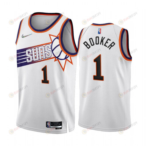 Devin Booker 1 Phoenix Suns 2022-23 White 1 Association Edition Jersey 75th