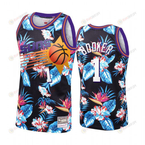 Devin Booker 1 Phoenix Suns Black Floral Fashion Jersey