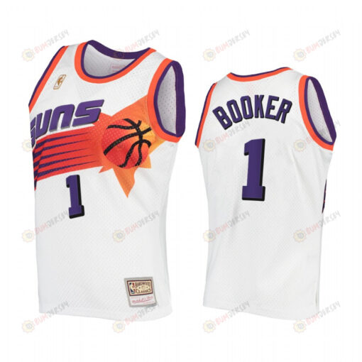 Devin Booker 1 Phoenix Suns Hardwood Classics Jersey White