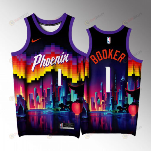 Devin Booker 1 Phoenix Suns Purple Jersey Arizona City Exclusive Edition