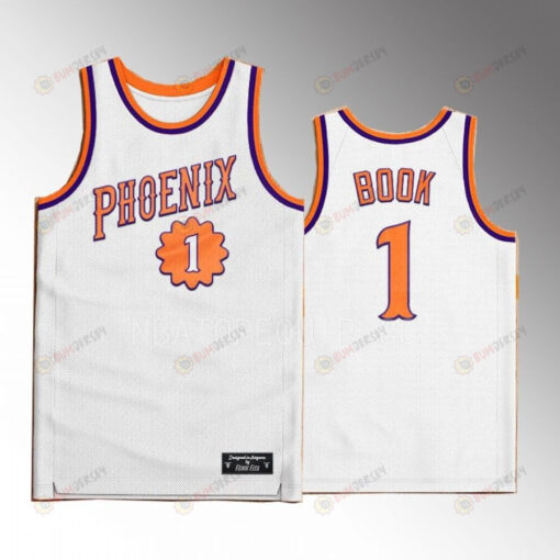 Devin Booker 1 Phoenix Suns White Printing Men Jersey Western Classic