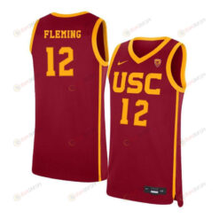 Devin Fleming 12 USC Trojans Elite Basketball Men Jersey - Red