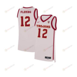 Devin Fleming 12 USC Trojans Elite Basketball Men Jersey - White