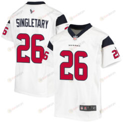 Devin Singletary 26 Houston Texans Game Youth Jersey - White