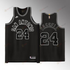 Devin Vassell 24 2022-23 San Antonio Spurs Black Classic Edition Men Jersey