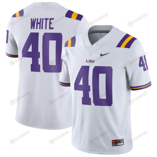 Devin White #40 LSU Tigers Game Jersey - White