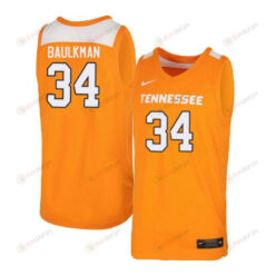 Devon Baulkman 34 Tennessee Volunteers Elite Basketball Men Jersey - Orange White