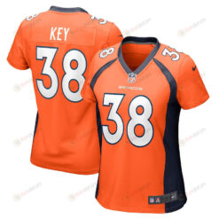 Devon Key 38 Denver Broncos Women's Team Game Jersey - Orange
