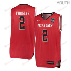 Devon Thomas 2 Texas Tech Red Raiders Basketball Youth Jersey - Red