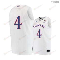 Devonte Graham 4 Kansas Jayhawks Basketball Youth Jersey - White