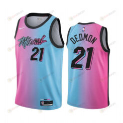 Dewayne Dedmon Miami Heat City Edition Blue Pink 21 Jersey