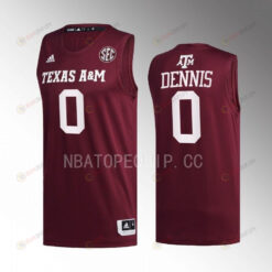 Dexter Dennis Texas AM Aggies 0 2022-23 Uniform Jersey College Basketball Maroon