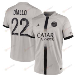 Diallo 22 Paris Saint-Germain 2022/23 Away Breathe Stadium Men Jersey - Black