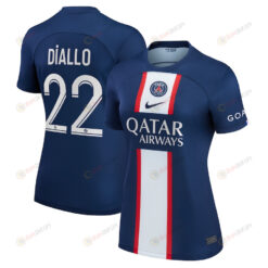 Diallo 22 Paris Saint-Germain Women 2022/23 Home Player Jersey - Blue