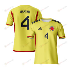 Diana Ospina 4 Colombia 2023 Youth Home Jersey - Yellow - All Over Printed Jersey