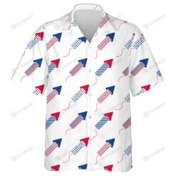 Digital USA Flag Fireworks Paper For Independence Day Hawaiian Shirt