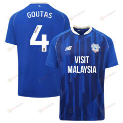 Dimitrios Goutas 4 Cardiff City FC 2023-24 Home Men Jersey - Blue