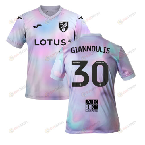 Dimitris Giannoulis 30 Norwich City 2022-23 Third Jersey - Tie-dye