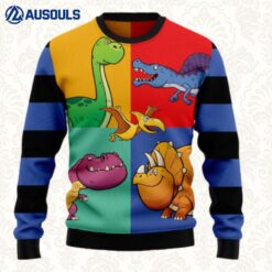 Dinosaur Color Ugly Sweaters For Men Women Unisex